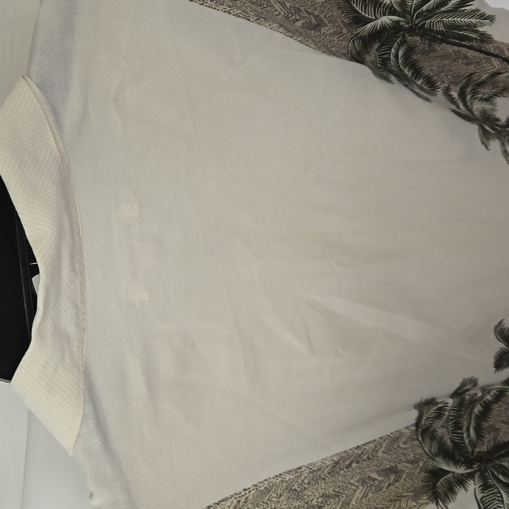 Pierre Cardin Cream Casual Button Down Shirt with Tropical Print - Picture 7 of 8